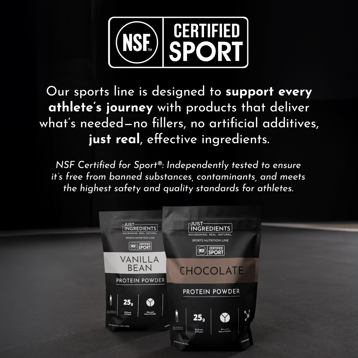 Chocolate Protein Powder — NSF Certified Sport, 25g Protein